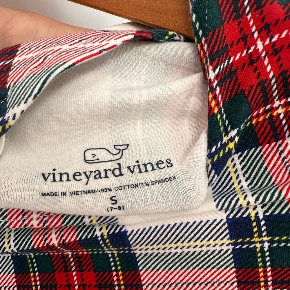 VINEYARD VINES Girl's Plaid Bell Sleeve Ruffle Holiday Christams Dress // S 7-8 - Picture 5 of 12